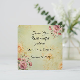 Elegante Flat Wedding Bedankt Card