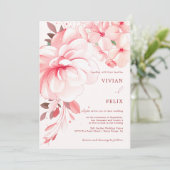 Elegante Flawless Grote Sakura Bloemenbruiloft Kaart (Staand voorkant)