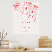 Elegante Flawless Sakura Blossom Bruiloft Poster (Keuken)