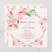 Elegante Flawless Sakura Bridal Shower Uitnodiging (Voorkant / Achterkant)