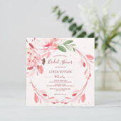 Elegante Flawless Sakura Bridal Shower Uitnodiging (Staand voorkant)