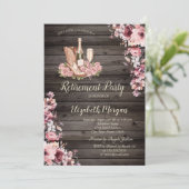 Elegante fles, glas, laarzen Bloemen Pensioen Kaart (Staand voorkant)