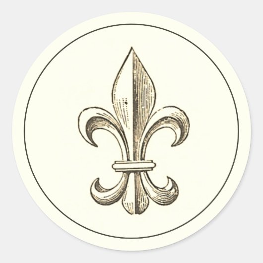 Elegante  Fleur de Lis Border Sticker (Voorkant)