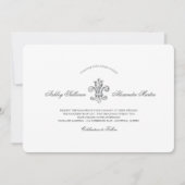 Elegante Fleur de Lis Bruiloft Combo 2 Kaart (Voorkant)