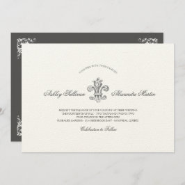Elegante Fleur de Lis Bruiloft Combo Kaart