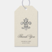 Elegante Fleur de Lis bruiloft dank u Cadeaulabel (Voorkant)
