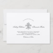 Elegante Fleur de Lis bruiloft met RSVP Kaart (Voorkant)