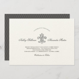 Elegante Fleur de Lis bruiloft met RSVP Kaart