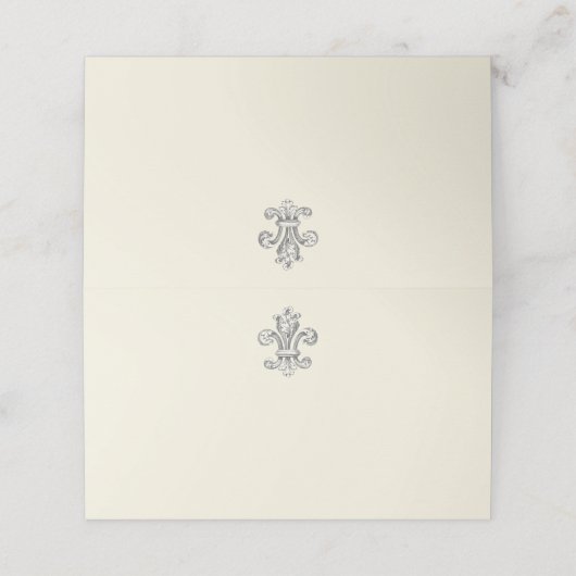 Elegante Fleur de Lis bruiloft Plaatskaartje (Buitenkant ongevouwen)