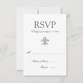 Elegante Fleur de Lis Bruiloft RSVP 2