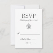 Elegante Fleur de Lis Bruiloft RSVP 2 (Voorkant)
