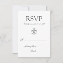 Elegante Fleur de Lis Bruiloft RSVP 2