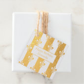 Elegante Fleur de Lis Gelukkige Verjaardag Bedankjes Labels (Met doos)