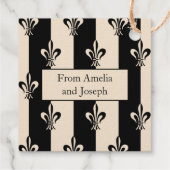 Elegante Fleur de Lis Gelukkige Verjaardag Bedankjes Labels (Achterkant)