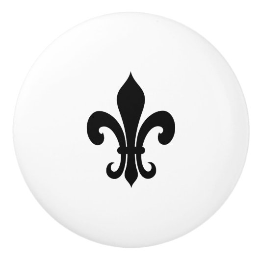 Elegante fleur de lis icoon deur en lade knoppen (Voorkant)