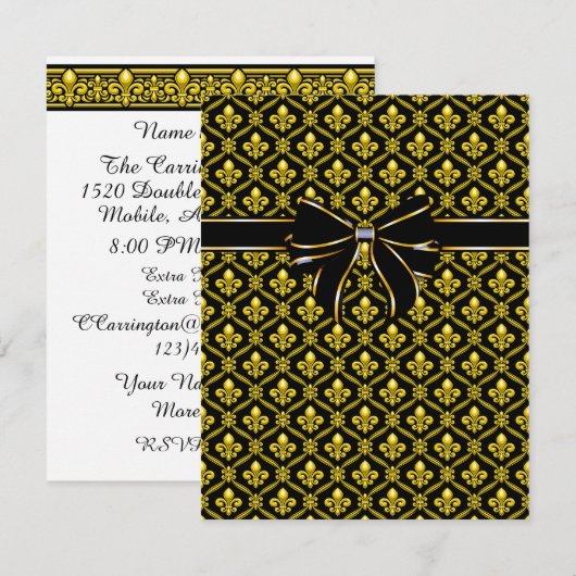 Elegante Fleur de Lis Kaart (Voorkant / Achterkant)