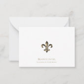 Elegante Fleur-de-lis Logo White Note Cards Notitiekaartje (Voorkant)