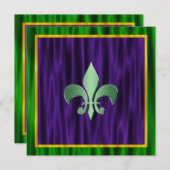 Elegante Fleur de Lis Mardi Gras bruiloft Kaart (Voorkant / Achterkant)