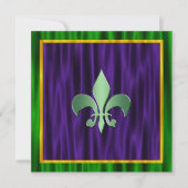 Elegante Fleur de Lis Mardi Gras bruiloft Kaart (Voorkant)