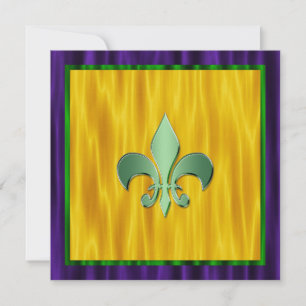 Elegante Fleur de Lis Mardi Gras bruiloft Kaart
