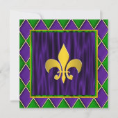 Elegante Fleur de Lis Mardi Gras bruiloft Kaart (Voorkant)
