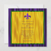 Elegante Fleur de Lis Mardi Gras bruiloft Kaart (Achterkant)