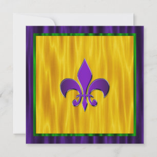 Elegante Fleur de Lis Mardi Gras bruiloft Kaart