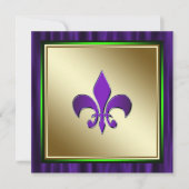 Elegante Fleur de Lis Mardi Gras bruiloft Kaart (Voorkant)
