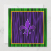 Elegante Fleur de Lis Mardi Gras bruiloft Kaart (Voorkant)