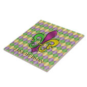 Elegante Fleur De Lis Ontwerp Keramische Tegels Tegeltje (Zijkant)