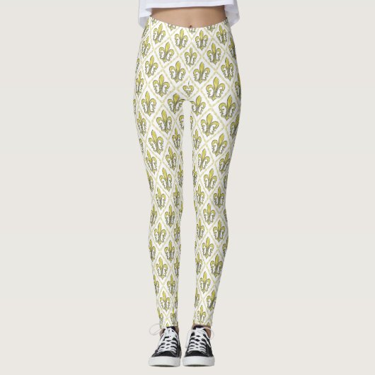Elegante Fleur de Lis Ontwerp Leggings (Voorkant)