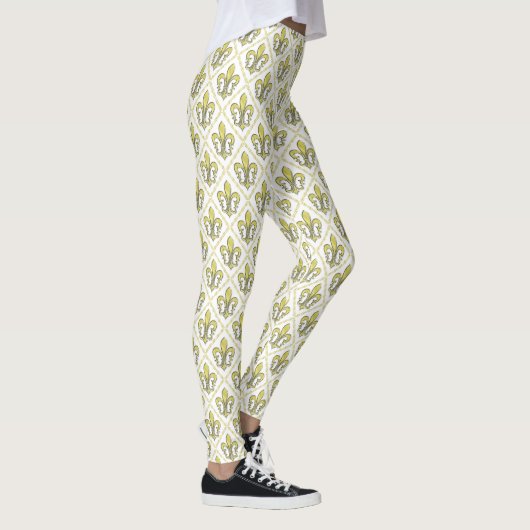 Elegante Fleur de Lis Ontwerp Leggings (Rechts)