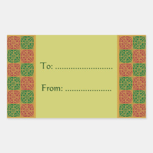 Elegante Fleur de Lis Rood Groen Cadeau Stickers