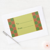 Elegante Fleur de Lis Rood Groen Cadeau Stickers (Envelop)