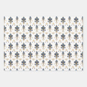 Elegante Fleur-de-Lis verpakkingspapierset Inpakpapier Vel (Voorkant 2)