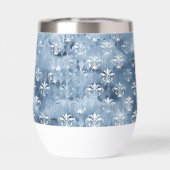 Elegante Fleur-de-Lis - Vintage Blauw Frans (Achterkant)