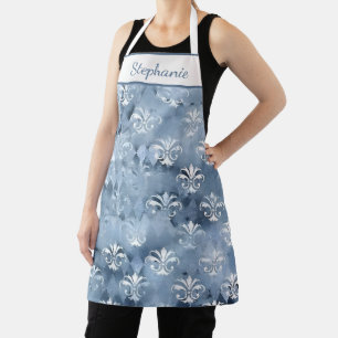Elegante Fleur-de-Lis - Vintage Blauw Frans Schort