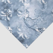Elegante Fleur-de-Lis - Vintage Blauw Frans Tissuepapier (Detail)