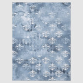 Elegante Fleur-de-Lis - Vintage Blauw Frans Tissuepapier (Voorkant)