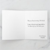 Elegante Flora Bloeiende Bloem Jubileum Kaart (Binnen)