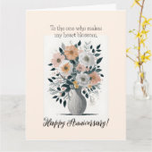 Elegante Flora Bloeiende Bloem Jubileum Kaart (Gele Bloem)