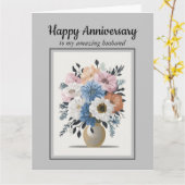 Elegante Flora Blooming Samen Jubileum Kaart (Gele Bloem)