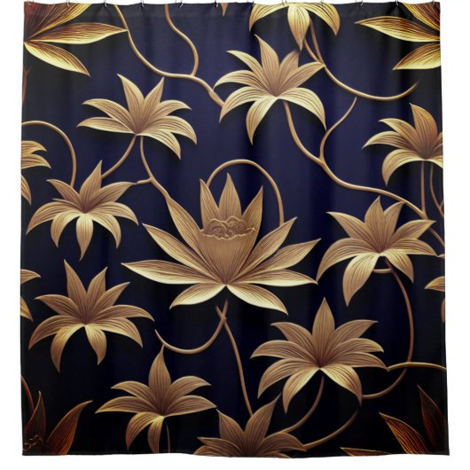 Elegante flora douchegordijn (Voorkant)