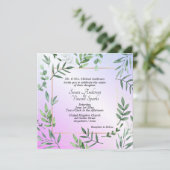 Elegante Flora en Fauna Lavendel Bruiloft Kaart (Staand voorkant)