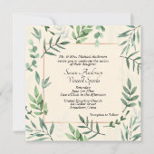 Elegante Flora en Fauna Lijst Bruiloft Kaart (Voorkant)