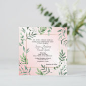 Elegante Flora en Fauna Touch van Roze Bruiloft Kaart (Staand voorkant)