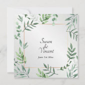 Elegante Flora en Fauna Touch van Zilveren Bruilof Kaart (Achterkant)