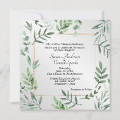 Elegante Flora en Fauna Touch van Zilveren Bruilof Kaart (Voorkant)