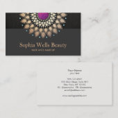 Elegante Flora, l Goud en Paarse Visitekaartje (Voorkant / Achterkant)