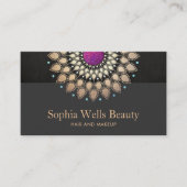 Elegante Flora, l Goud en Paarse Visitekaartje (Voorkant)